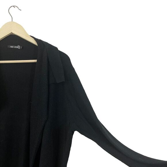 Nic+Zoe X-Large Cardigan Duster Sweater Black Open Front Long Sleeve Womens - Picture 5 of 8